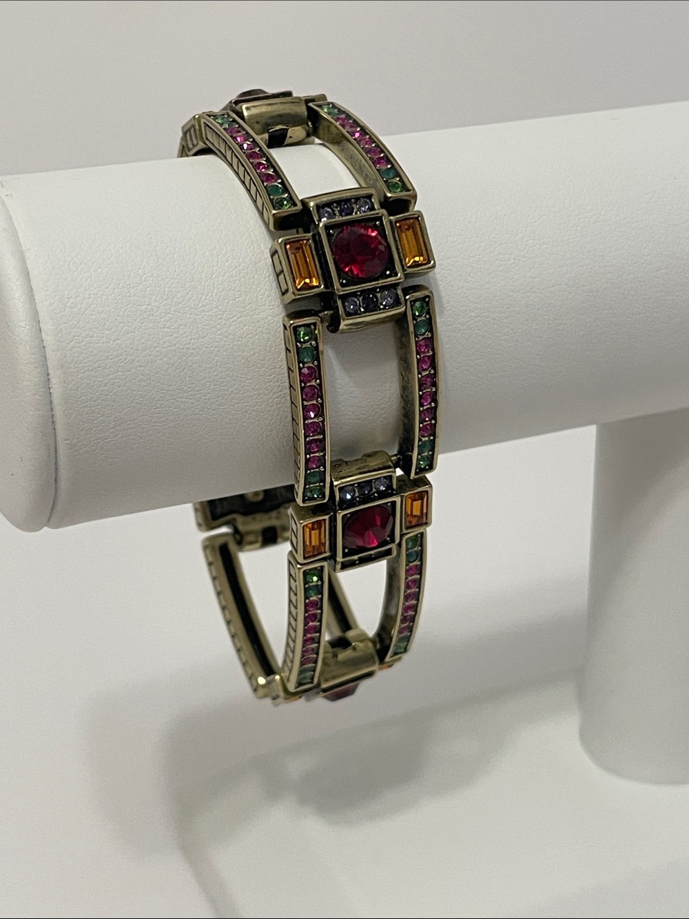 Heidi Daus Vintage Articulated Crystal Station Link Bracelet